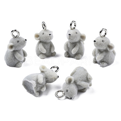 Flocky Resin Pendants RESI-N032-06-1