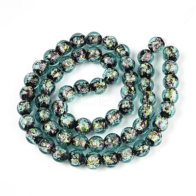 Handmade Foil Glass Beads Strands FOIL-N029-05C-1