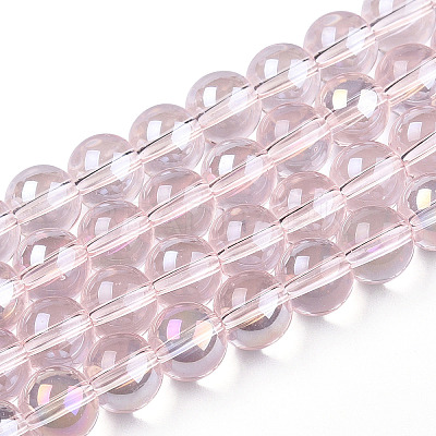 Electroplate Transparent Glass Beads Strands X-GLAA-T032-T8mm-AB10-1
