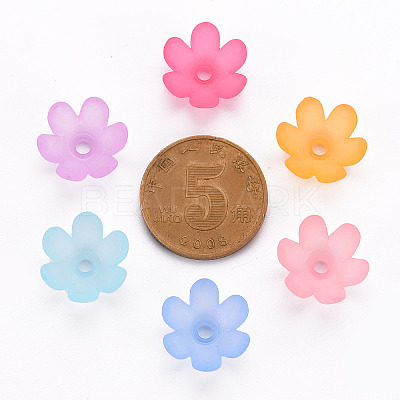 Frosted Acrylic Bead Caps X-MACR-S371-07A-1