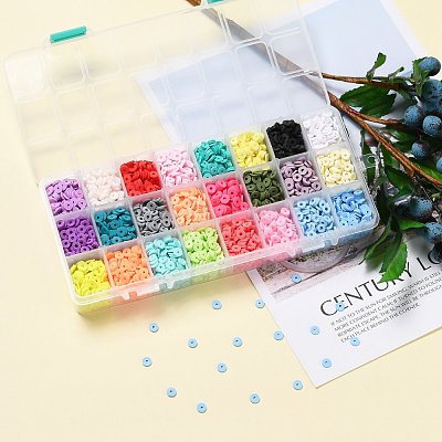 240g 24 Colors Handmade Polymer Clay Beads CLAY-JP0001-10-6mm-1