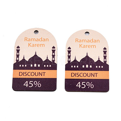 Single-Sided Printed Wood European Big Pendants WOOD-N005-94B-1