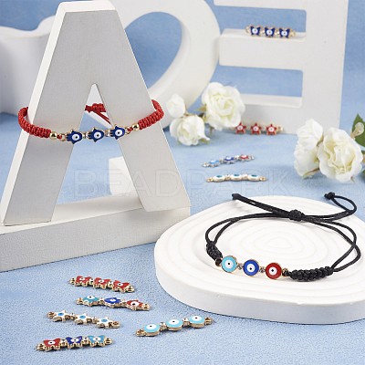 50Pcs 25 Styles Alloy Enamel Connector Charms FIND-TA0003-23-1