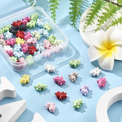 50Pcs Spray Painted Alloy Beads FIND-FS0004-11-1