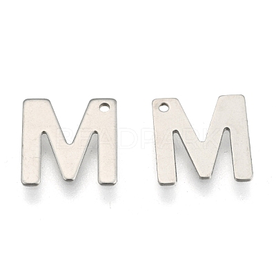 Tarnish Resistant 304 Stainless Steel Letter Charms STAS-O072-M-1