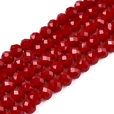 Opaque Solid Color Imitation Jade Glass Beads Strands EGLA-A044-P3mm-D02-1