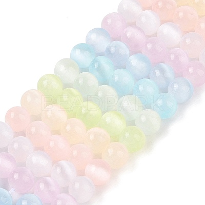 Macaron Color Natural Selenite Beads Strands G-C142-01B-10-1