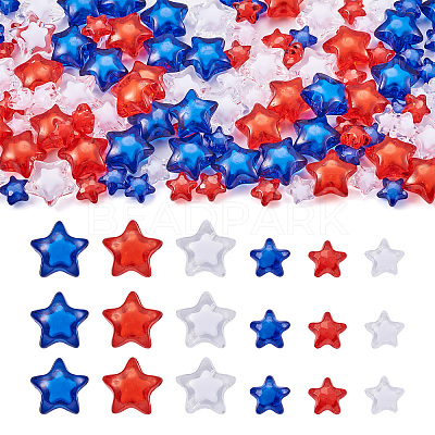 450Pcs 6 Style Transparent Acrylic Beads TACR-CD0001-05-1