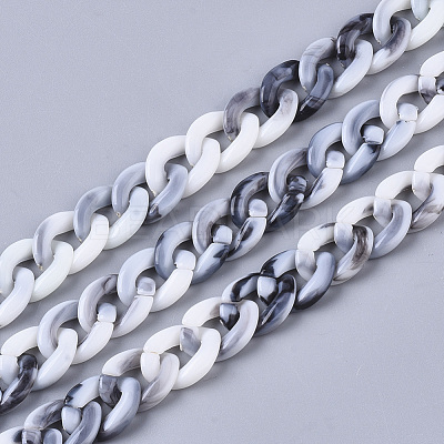 Acrylic Handmade Curb Chains SACR-N006-02K-1