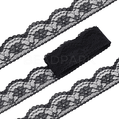 50Yards Polyester Lace Ribbons SRIB-PH0001-53B-1