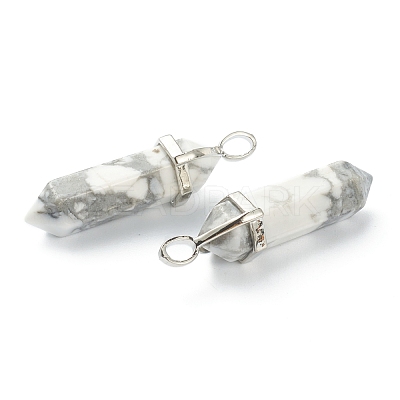 Natural Howlite Pointed Pendants G-M378-01P-A38-1