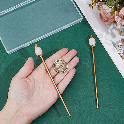 2Pcs Brass Hair Sticks OHAR-PH00008-1