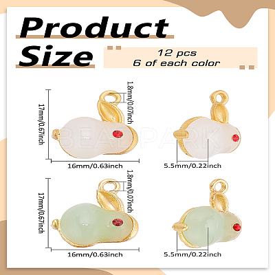 12Pcs 2 Colors Alloy Enamel Pendants FIND-LP0002-70-1