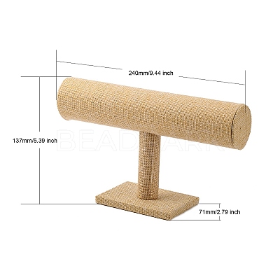 Linen T-Bar Bracelet Display Stands BDIS-WH0003-04B-1