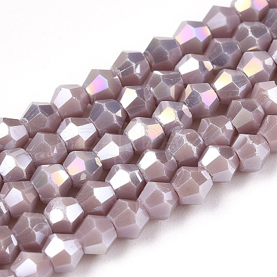 Opaque Solid Color Electroplate Glass Beads Strands LS-EGLA-A039-P2mm-B13-1