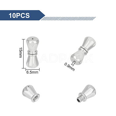10PCS 304 Stainless Steel Screw Clasps STAS-UN0045-08-1