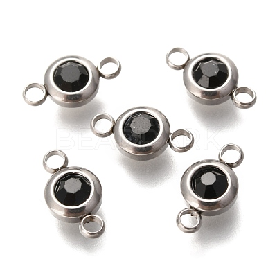 304 Stainless Steel Rhinestone Links Connectors X-STAS-P237-17P-03-1