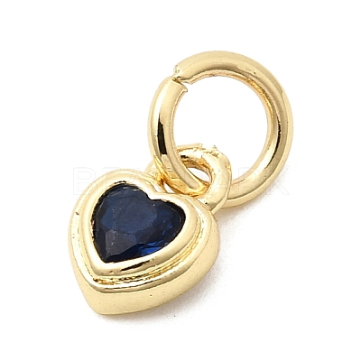 Brass Cubic Zirconia Charms KK-G554-02C-02-1