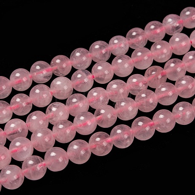 Natural  Rose Quartz Beads Strands G-L104-8mm-01-1