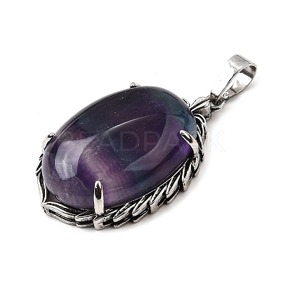 Natural Fluorite Pendants G-Q350-02K-1
