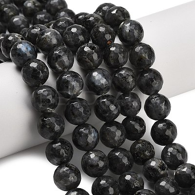 Natural Larvikite Beads Strands G-C280-B06-12mm-1