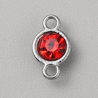 Faceted Glass Flat Round Connector Charms FIND-WH20042-56C-1