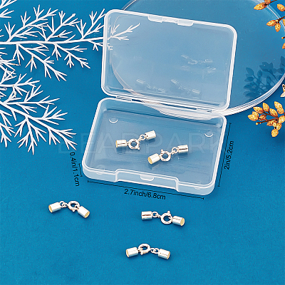 4 Sets 925 Sterling Silver Spring Ring Clasps STER-BBC0001-25-1
