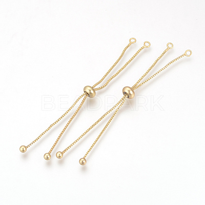 Brass Box Chain Slider Bracelet Making X-KK-Q675-05G-1