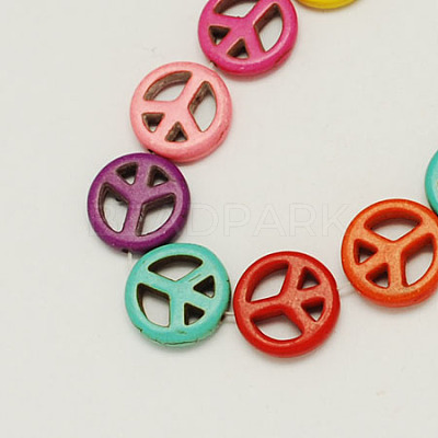 Synthetical Turquoise Beads Strands X-TURQ-S131-15mm-M-1