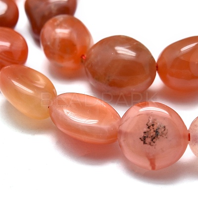 Natural South Red Agate Beads Strands G-O186-B-15-1