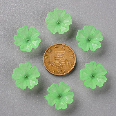 Transparent Frosted Acrylic Bead Caps X-MACR-S371-04A-733-1