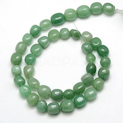 Natural Green Aventurine Nuggets Beads Strands X-G-L154-10-1