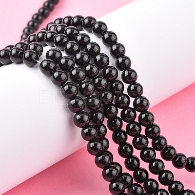 Synthetic Black Stone Beads Strands GSR6mmC044-1