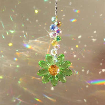Glass Flower Hanging Ornaments PW-WG84321-05-1