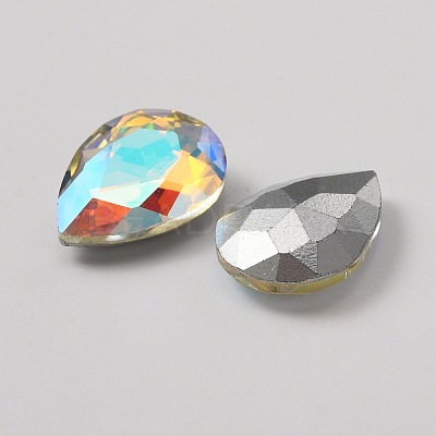 Glass Rhinestone Cabochons RGLA-WH0005-09A-1