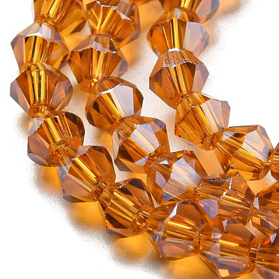 Transparent Electroplate Glass Beads Strands GLAA-F029-4mm-C28-1