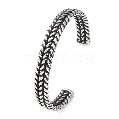 Retro 316 Surgical Stainless Steel Cuff Bangles BJEW-C142-14A-AS-1