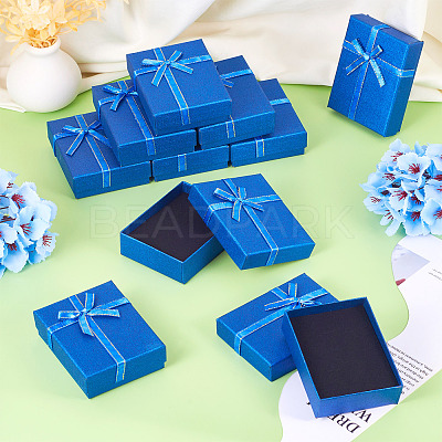 Rectangle Paper Jewelry Set Storage Boxes with Bowknot LS-CON-TAC0014-04E-1