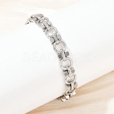 304 Stainless Steel Link Chain Bracelets BJEW-H207-01A-P-1