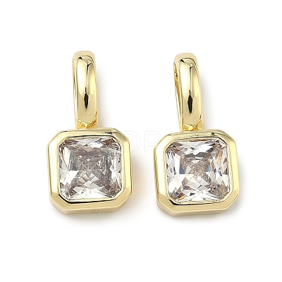 Brass Micro Pave Cubic Zirconia Charms KK-G555-21G-A-1