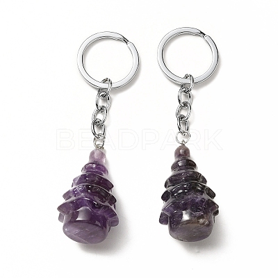 Natural Amethyst Keychain G-G997-D04-1