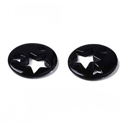 Spray Painted Brass Charms KK-Q252-003A-1