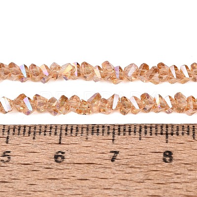 Electroplate Transparent Glass Beads Strands EGLA-Q139-01A-A05-1