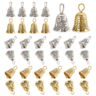 40Pcs 2 Colors Alloy Bell Charms FIND-GA0005-71-1