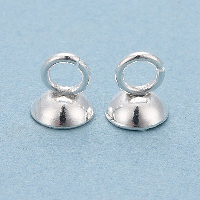 201 Stainless Steel Bead Cap Pendant Bails STAS-L244-27C-S-1