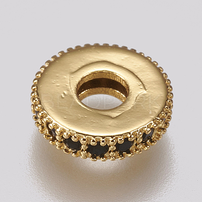 Brass Micro Pave Cubic Zirconia Bead Spacers LS-ZIRC-K074-11A-02G-1