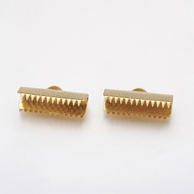 304 Stainless Steel Ribbon Crimp Ends STAS-G187-24G-20mm-1