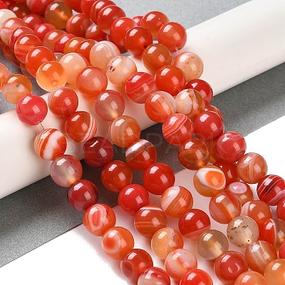 Natural Striped Agate/Banded Agate Beads Strands G-Z060-A01-B19-1