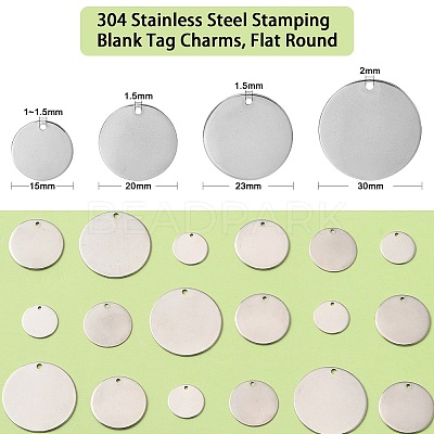 304 Stainless Steel Stamping Blank Tag Charms STAS-CJ0002-01-1