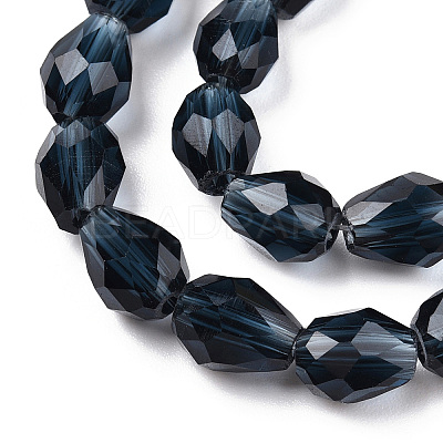 Transparent Glass Bead Strands GLAA-R024-6x8mm-13-1